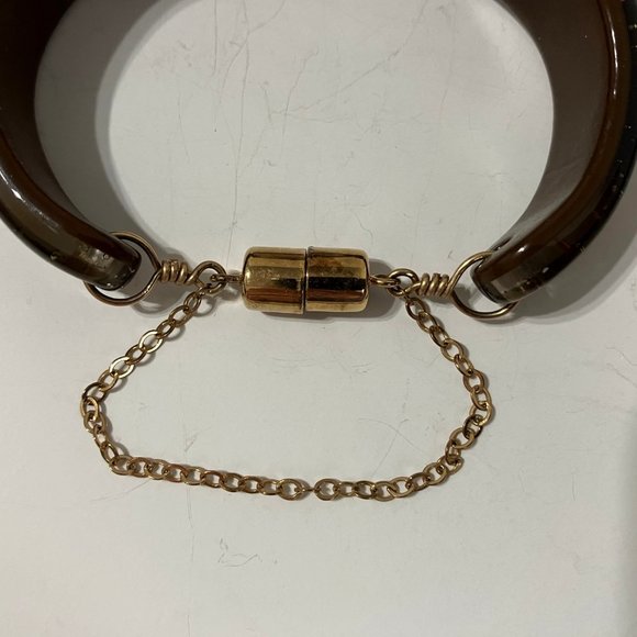 Mocha Brown Watch Fused Dichroic Glass Band Oval Gold Metal Ladies Wristwatch main image 9